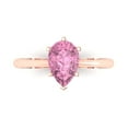 thumbnail image 1 of Clara Pucci 14K Rose Gold Solid Gold Pink Solitaire Anniversary Ring for Women - 1.5 cttw Pear Cut, 1 of 7