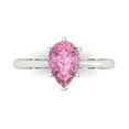 thumbnail image 1 of Clara Pucci 14K White Gold 1.5ct Pink Solitaire Ring for Women, 1 of 7