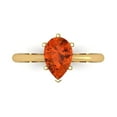 thumbnail image 1 of Clara Pucci 14K Yellow Gold 1.5ct Red Solitaire Ring for Women, 1 of 7