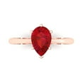 thumbnail image 1 of Clara Pucci 14K Rose Gold 1.5ct Ruby Solitaire Ring for Women, 1 of 7