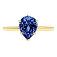 thumbnail image 1 of 1.5 ct Pear Cut Simulated Tanzanite Solitaire 14K Yellow Gold Womens Engagement Ring, 1 of 6