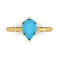 thumbnail image 1 of 1.5 ctw Solitaire Anniversary Ring for Women | Pear Cut Simulated Turquoise | Hyperallergenic Solid 14K Yellow Gold, 1 of 5