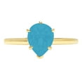 thumbnail image 1 of 1.5 ct Pear Cut Simulated Turquoise Solitaire 18K Yellow Gold Womens Engagement Ring, 1 of 4