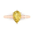 thumbnail image 1 of Clara Pucci 14K Rose Gold Solid Gold Yellow Solitaire Anniversary Ring for Women - 1.5 cttw Pear Cut, 1 of 7