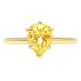 thumbnail image 1 of 1.5 ct Pear Cut Simulated Yellow Diamond Solitaire 18K Yellow Gold Womens Engagement Ring, 1 of 4