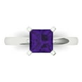 thumbnail image 1 of 1.5 ctw Solitaire Anniversary Ring for Women | Princess Cut Natural Amethyst | Hyperallergenic Solid 18K White Gold, 1 of 5