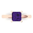thumbnail image 1 of 1.5 ct Princess Cut Natural Amethyst Solitaire Engagement Ring for Women in 18K Rose Gold, 1 of 5