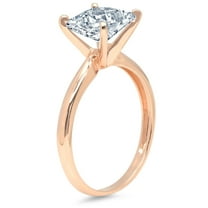 1.5 ct Princess Cut Natural Aquamarine Solitaire Engagement Ring for Women in 18K Rose Gold