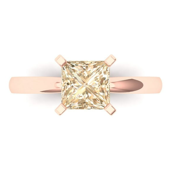 Solitaire Engagement Ring for Women - 1.5ct Natural Morganite in 14K Rose Gold Promise Ring