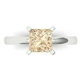 thumbnail image 1 of 1.5 ct Princess Cut Natural Morganite Solitaire 18K White Gold Womens Engagement Ring, 1 of 5