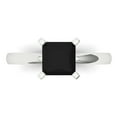 thumbnail image 1 of 1.5 ctw Solitaire Anniversary Ring for Women | Princess Cut Natural Onyx | Hyperallergenic Solid 14K White Gold, 1 of 5