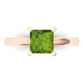 thumbnail image 1 of 1.5 ctw Solitaire Anniversary Ring for Women | Princess Cut Natural Peridot | Hyperallergenic Solid 18K Rose Gold, 1 of 4