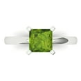thumbnail image 1 of 1.5 ct Princess Cut Natural Peridot Solitaire Engagement Ring for Women in 18K White Gold, 1 of 5