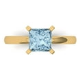 thumbnail image 1 of 1.5 ct Princess Cut Natural Sky Blue Topaz Solitaire 14K Yellow Gold Womens Engagement Ring, 1 of 5