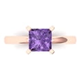 thumbnail image 1 of Clara Pucci 14K Rose Gold Solid Gold Alexandrite Solitaire Anniversary Ring for Women - 1.5 cttw Princess Cut, 1 of 8