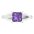 thumbnail image 1 of Clara Pucci 14K White Gold Solid Gold Alexandrite Solitaire Anniversary Ring for Women - 1.5 cttw Princess Cut, 1 of 8