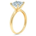 thumbnail image 1 of 1.5 ct Princess Cut Simulated Blue Diamond Solitaire Engagement Ring for Women in 14K Yellow Gold, 1 of 2