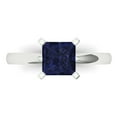 thumbnail image 1 of 1.5 ct Princess Cut Simulated Blue Sapphire Solitaire Engagement Ring for Women in 18K White Gold, 1 of 5