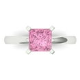 thumbnail image 1 of Solitaire Engagement Ring for Women - 1.5ct Simulated Pink Diamond in 14K White Gold Promise Ring, 1 of 8