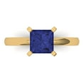thumbnail image 1 of Clara Pucci 14K Yellow Gold Solid Gold Tanzanite Solitaire Anniversary Ring for Women - 1.5 cttw Princess Cut, 1 of 8