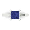 thumbnail image 1 of 1.5 ct Princess Cut Simulated Tanzanite Solitaire 18K White Gold Womens Engagement Ring, 1 of 5