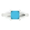 thumbnail image 1 of Clara Pucci 14K White Gold Solid Gold Turquoise Solitaire Anniversary Ring for Women - 1.5 cttw Princess Cut, 1 of 8