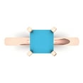 thumbnail image 1 of Clara Pucci 14K Rose Gold 1.5ct Turquoise Solitaire Ring for Women, 1 of 8
