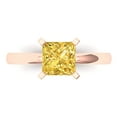 thumbnail image 1 of Clara Pucci 14K Rose Gold Solid Gold Yellow Solitaire Anniversary Ring for Women - 1.5 cttw Princess Cut, 1 of 8