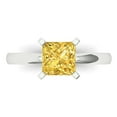 thumbnail image 1 of Clara Pucci 14K White Gold Solid Gold Yellow Solitaire Anniversary Ring for Women - 1.5 cttw Princess Cut, 1 of 8