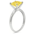thumbnail image 1 of 1.5 ct Princess Cut Simulated Yellow Diamond Solitaire Engagement Ring for Women in 14K White Gold, 1 of 2