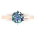 thumbnail image 1 of 1.5 ct Round Cut Blue Moissanite Solitaire 14K Rose Gold Womens Engagement Ring, 1 of 5
