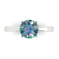 thumbnail image 1 of 1.5 ct Round Cut Blue Moissanite Solitaire 14K White Gold Womens Engagement Ring, 1 of 6