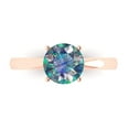 thumbnail image 1 of 1.5 ct Round Cut Blue Moissanite Solitaire 18K Rose Gold Womens Engagement Ring, 1 of 6