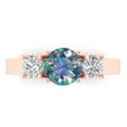 thumbnail image 1 of 1.5 ct Round Cut Blue Moissanite Three-Stone Engagement Ring for Women in 18K Rose Gold, 1 of 5