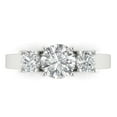 thumbnail image 1 of Clara Pucci 14K White Gold 1.5ct Clear Three-Stone Ring for Women, 1 of 8