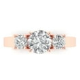 thumbnail image 1 of Clara Pucci 14K Rose Gold Solid Gold Moissanite Three-Stone Anniversary Ring for Women - 1.5 cttw Round Cut, 1 of 8