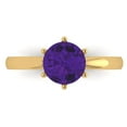 thumbnail image 1 of Clara Pucci 14K Yellow Gold Solid Gold Amethyst Solitaire Anniversary Ring for Women - 1.5 cttw Round Cut, 1 of 8