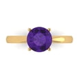 thumbnail image 1 of Clara Pucci 14K Yellow Gold Solid Gold Amethyst Solitaire Anniversary Ring for Women - 1.5 cttw Round Cut, 1 of 8