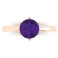 thumbnail image 1 of 1.5 ctw Solitaire Anniversary Ring for Women | Round Cut Natural Amethyst | Hyperallergenic Solid 18K Rose Gold, 1 of 5