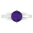 thumbnail image 1 of 1.5 ct Round Cut Natural Amethyst Solitaire Engagement Ring for Women in 18K White Gold, 1 of 5