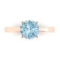 thumbnail image 1 of 1.5 ct Round Cut Natural Aquamarine Solitaire Engagement Ring for Women in 18K Rose Gold, 1 of 5