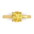 thumbnail image 1 of Clara Pucci 14K Yellow Gold Solid Gold Citrine Solitaire Anniversary Ring for Women - 1.5 cttw Round Cut, 1 of 8