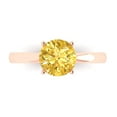 thumbnail image 1 of 1.5 ct Round Cut Natural Citrine Solitaire 18K Rose Gold Womens Engagement Ring, 1 of 5