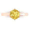 thumbnail image 1 of Clara Pucci 14K Rose Gold 1.5ct Citrine Solitaire Ring for Women, 1 of 8