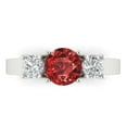 thumbnail image 1 of Clara Pucci 14K White Gold Solid Gold Garnet Three-Stone Anniversary Ring for Women - 1.5 cttw Round Cut, 1 of 8