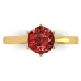 thumbnail image 1 of Clara Pucci 14K Yellow Gold Solid Gold Garnet Solitaire Anniversary Ring for Women - 1.5 cttw Round Cut, 1 of 8
