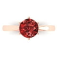 thumbnail image 1 of 1.5 ctw Solitaire Anniversary Ring for Women | Round Cut Natural Garnet | Hyperallergenic Solid 18K Rose Gold, 1 of 5