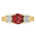 thumbnail image 1 of Clara Pucci 14K Yellow Gold 1.5ct Garnet Three-Stone Ring for Women, 1 of 8