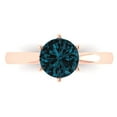 thumbnail image 1 of Clara Pucci 14K Rose Gold 1.5ct LondonBlueTopaz Solitaire Ring for Women, 1 of 8