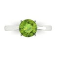 thumbnail image 1 of Clara Pucci 14K White Gold Solid Gold Peridot Solitaire Anniversary Ring for Women - 1.5 cttw Round Cut, 1 of 8